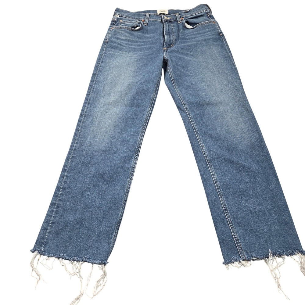 Citizens of Humanity Daphne Crop Jeans Womens 28 Blue High Rise Raw Hem